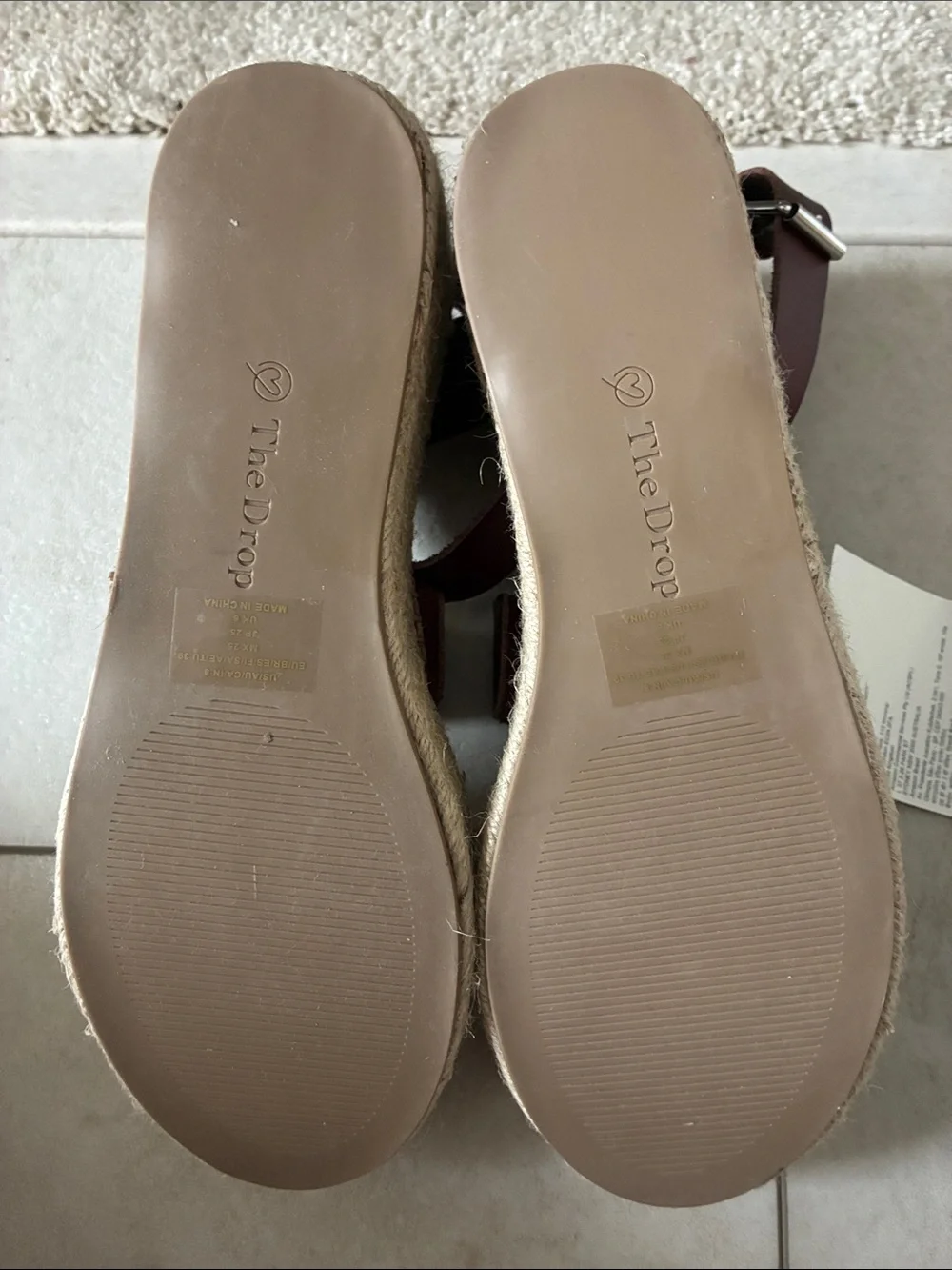 NWT Woven Espadrille Platform Sandals in Brown Size 8